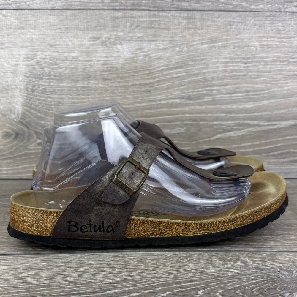 Birkenstock Betula Gizeh Women’s Sz 11/EU 42 Metallic Brown Slip On Thong Sandal